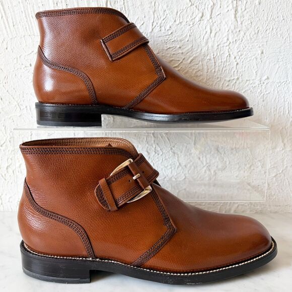 Vintage Florsheim Imperial Guardsman Boot Size 9 Brown Leather Monk Strap Unworn main image 8